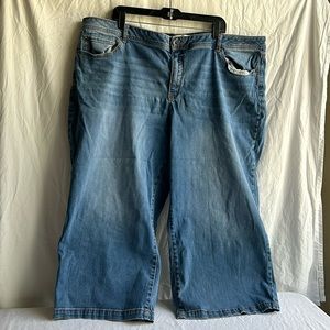 EST 1946 women’s 26W gaucho pants blue jeans denim wide legged